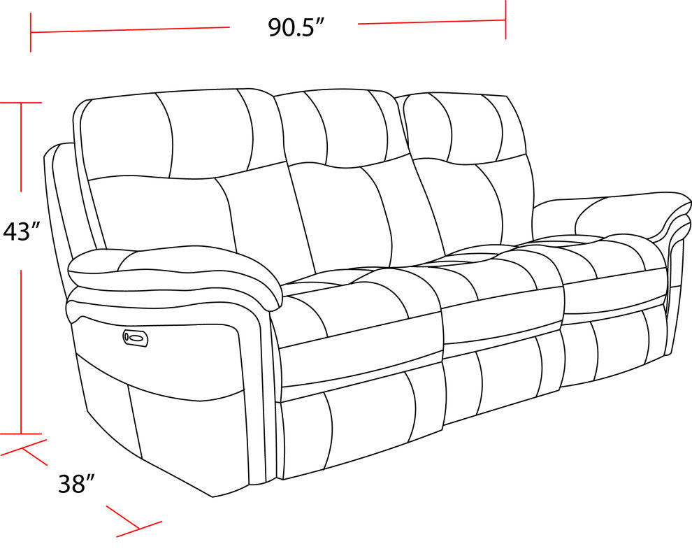 Linus Hudson Grey Power Reclining Sofa and Loveseat
