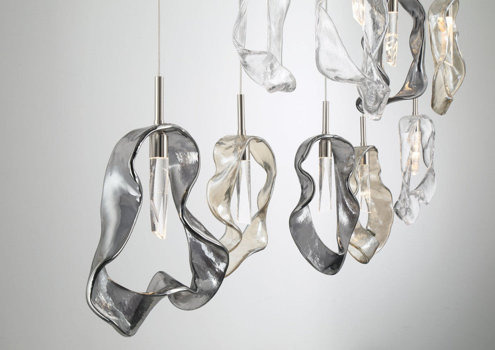 Norah 9L 51" Polished Nickel Mix Chandelier