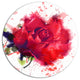 Beautiful Bright Red Rose, Floral Wall Large Disc Metal Wall Art, 11"
