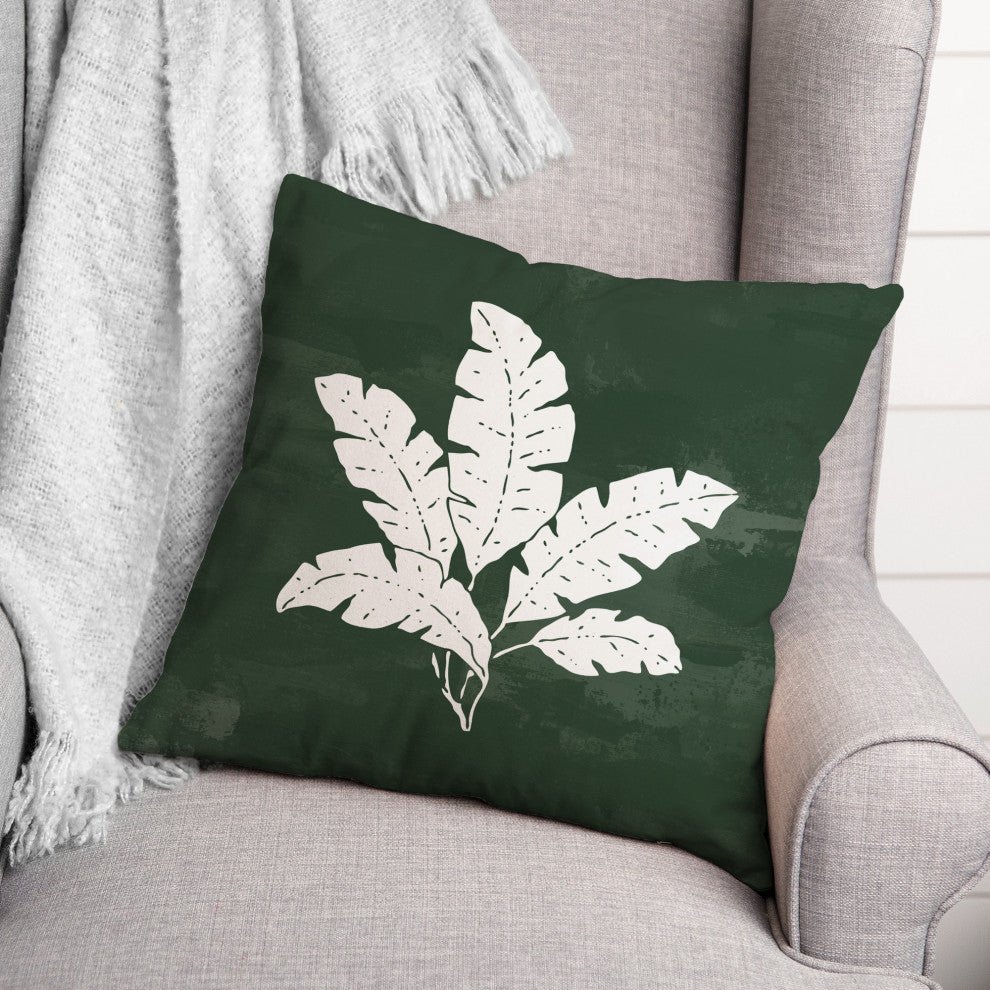 Leaf Texture on Green 18x18 Indoor/Outdoor Pillow