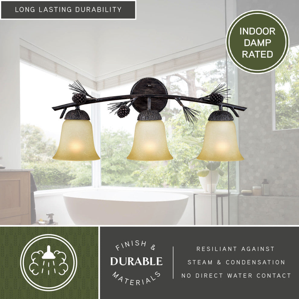 Sierra 3-Light Vanity Black Walnut