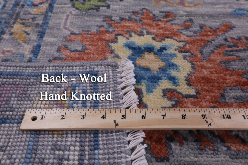 8' Square Turkish Oushak Handmade Wool Rug - Q15662
