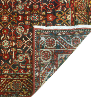 Fine Vintage Distressed Afsoon Navy/Red Runner, 3'10 x 10'10