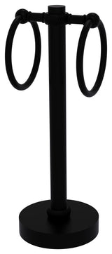 Vanity Top 2 Towel Ring with Twisted Accents, Matte Black