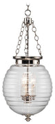 Robert Abbey N616 Three Light Pendant Beehive Pendant Polished Nickel