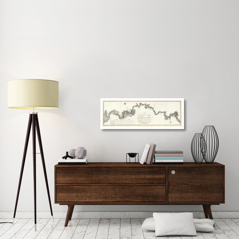 "A General Map of The River Ohio, 1796" Paper Art, 42"x15"