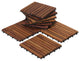 12"x12" EZ-Floor Interlocking Tiles, Solid Teak Wood Oiled Finish-BULK