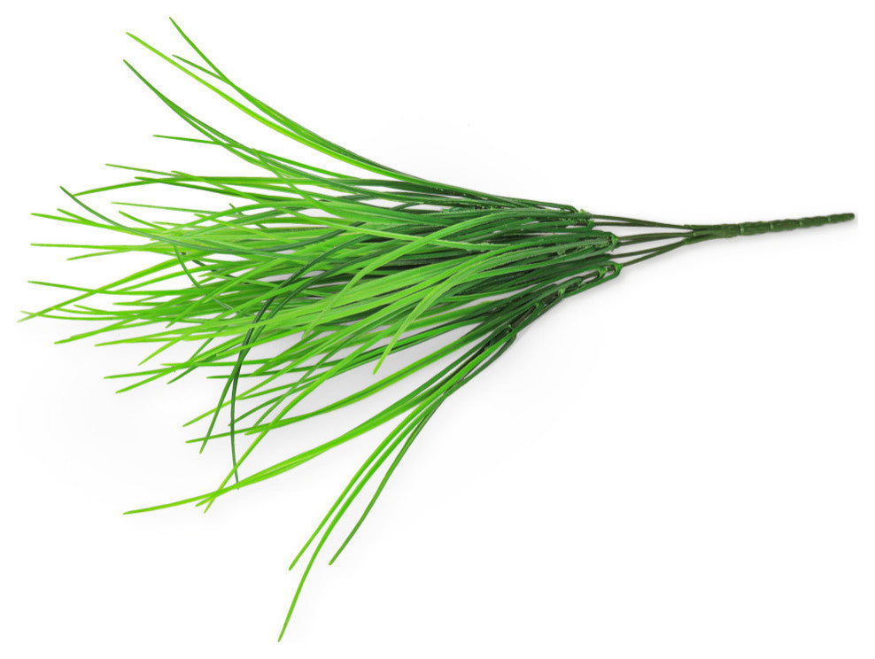 Set of 6 Artificial Grass Leaf Stem Plant Greenery Foliage Bush 16"