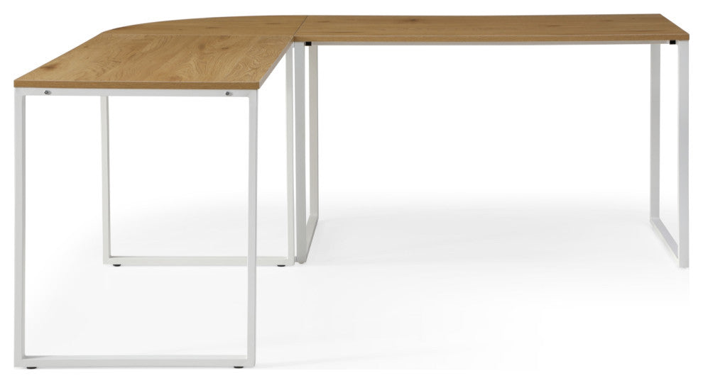Loft Lyfe Zeus Desk, L-Shaped, Natural/White