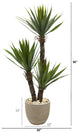 56" Yucca Artificial Tree, Sandstone Planter