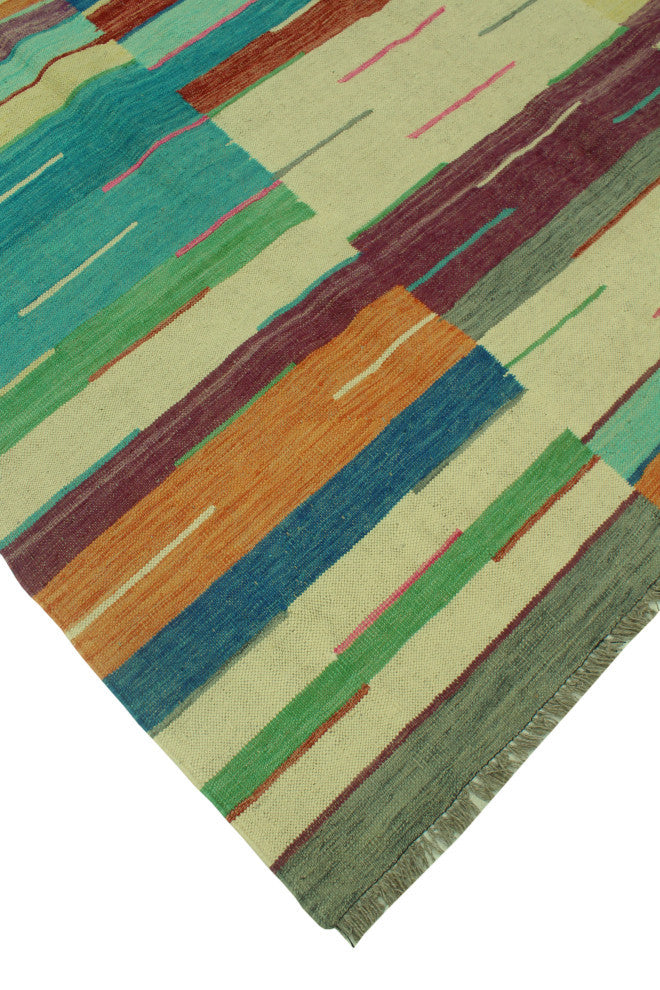 Winchester Kilim Rosa Beige/Blue Rug, 6'9x9'10