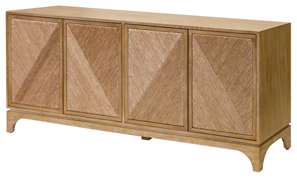 Coastal Style 70" TV Console Entertainment Stand Wood, Brown