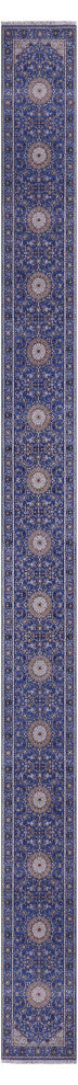 2' 9" X 31' 10" Runner Persian Nain Wool & Silk Handmade Rug - Q15991