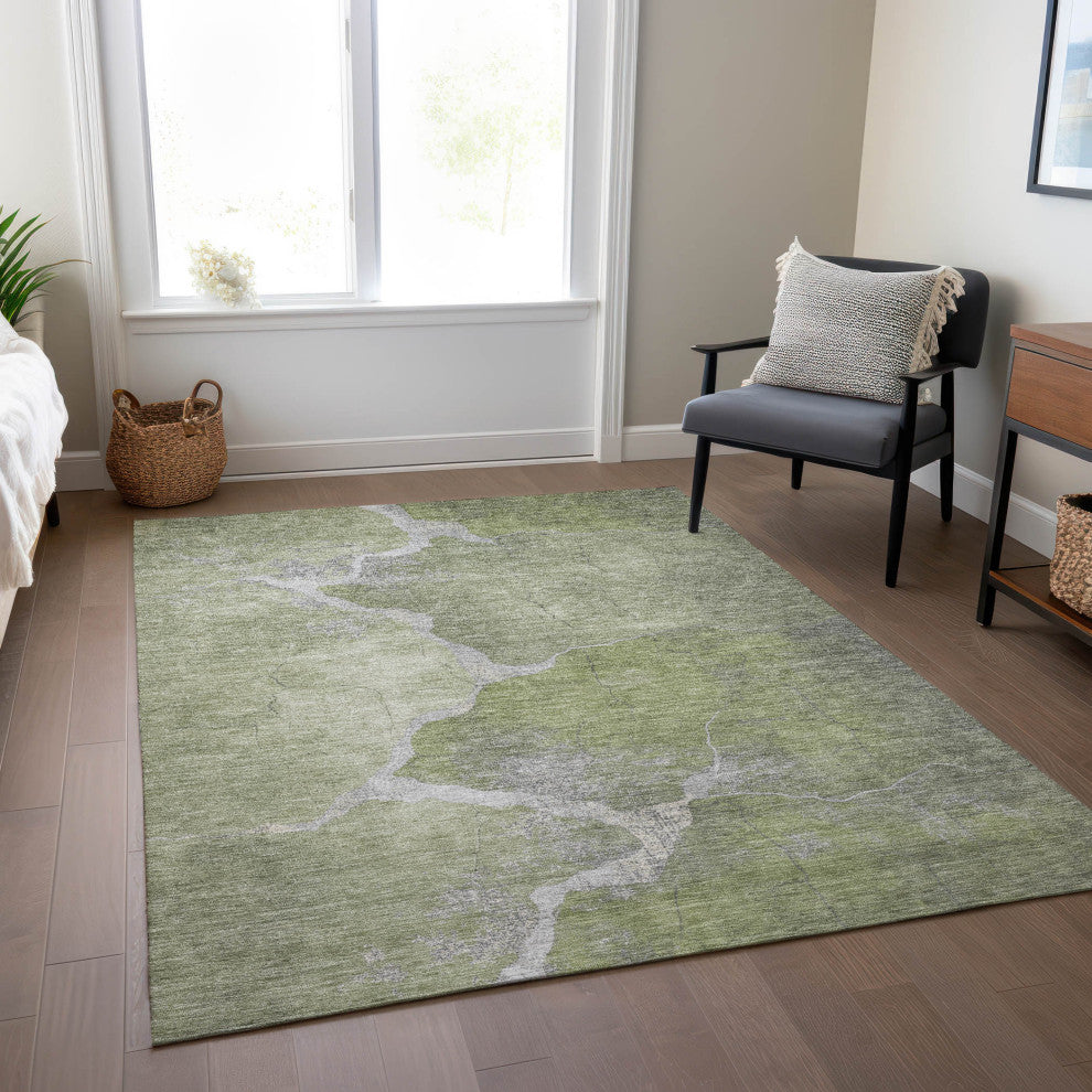 Machine Washable Indoor/Outdoor Chantille ACN1889 Green 2'6" x 3'10" Rug