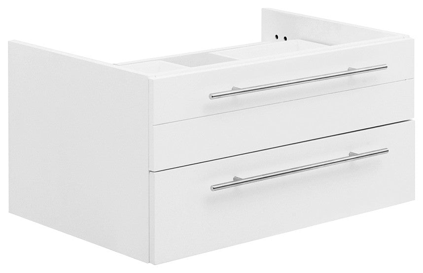 Lucera Wall Mount Vessel Sink Bathroom Cabinet, White, 30"