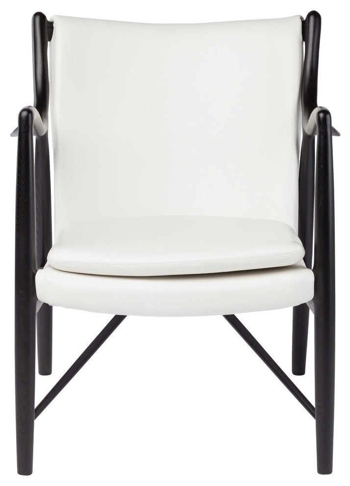 Chase White Leather Lounge Chair