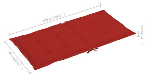 vidaXL Chair Cushion 6 Pcs Outdoor Patio Chair Cushion Pad Red Oxford Fabric