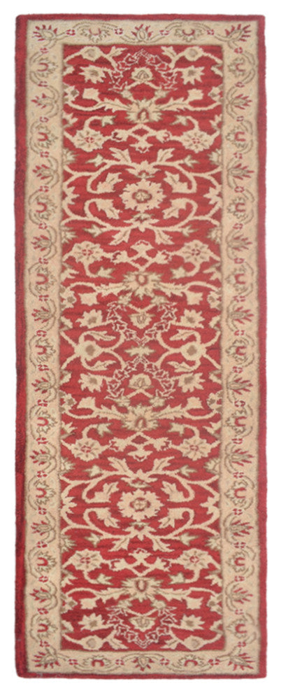HAND TUFTED WOOL ECO-FRIENDLY AREA RUGS - Runner,Red Gold,Oriental