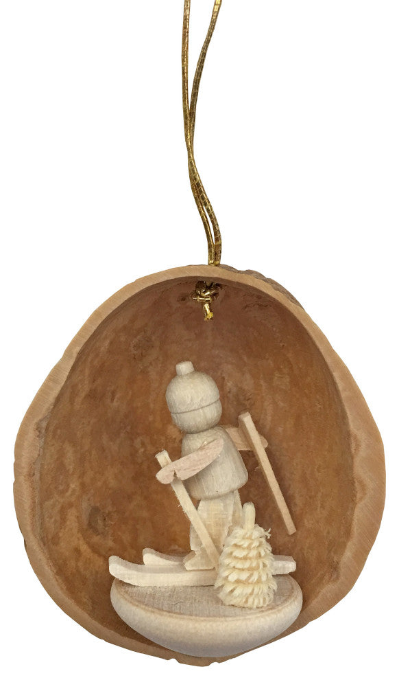 Dregeno Ornament- Nutshell With Skier
