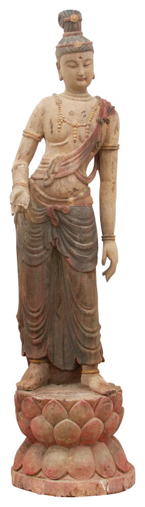 Rare Standing Antique Quan Yin Statue
