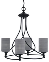 Capri 4-Light Chandelier, Matte Black/Gray Matrix