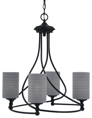 Capri 4-Light Chandelier, Matte Black/Gray Matrix