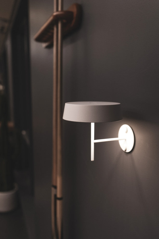 Alessandro Volta Portable Battery Wall Sconce, White
