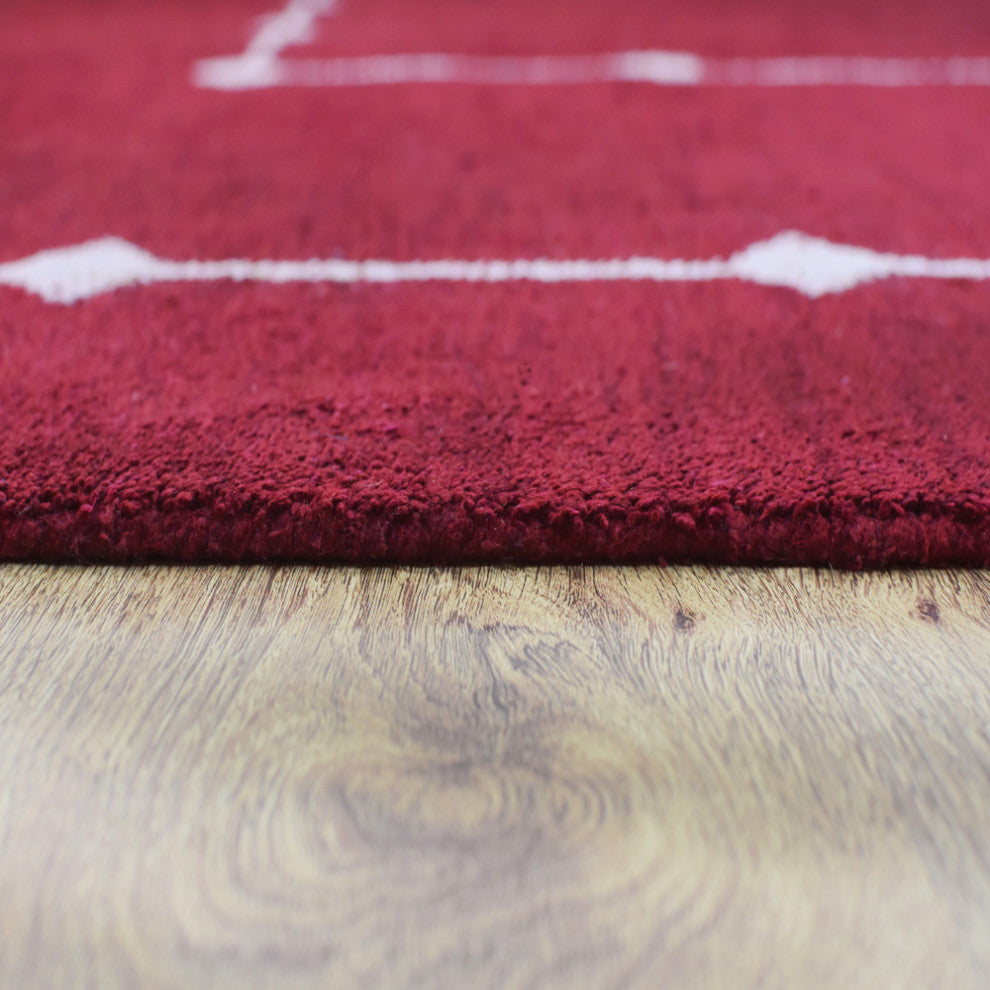 HAND KNOTTED LOOM SILK ECO-FRIENDLY AREA RUGS-10'x10',Square,Red,Geometric, [Square] 10'x10'