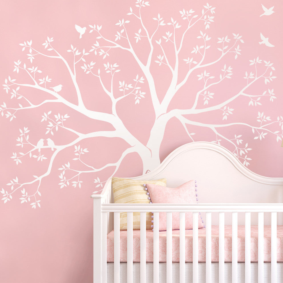 Staircase Family Tree Wall Decal, White, Small