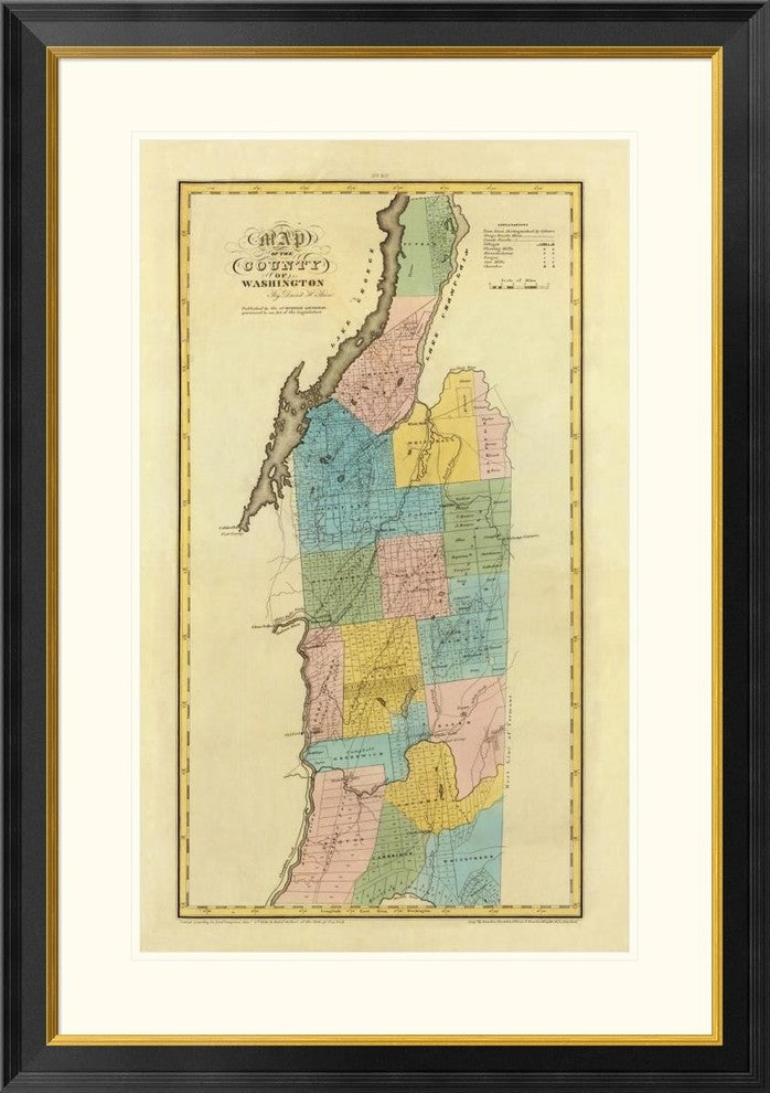 "New York - Washington County, 1829"  by David H. Burr, 28x40"