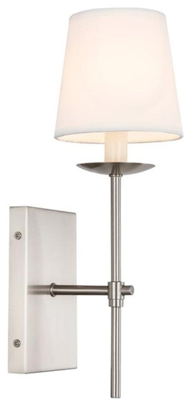 Living District Eclipse 1-Light Metal Wall Sconce in Burnished Nickel/White