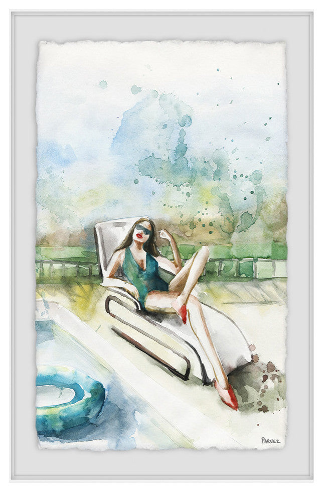 "Chillin' and Sun Bathin'" Framed Painting Print, 30"x45"