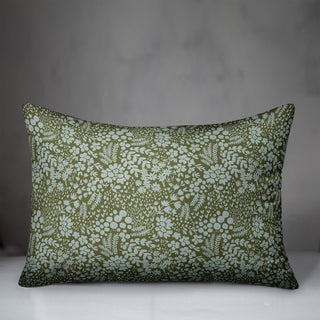 Green Dainty Floral 20x14 Spun Poly Pillow
