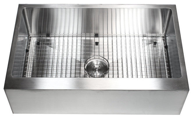 33" Stainless Steel Flat Front Farm Apron Single Bowl Kitchen Sink