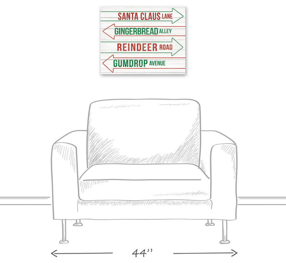 Festive Street Names 16x20 Canvas Wall Art