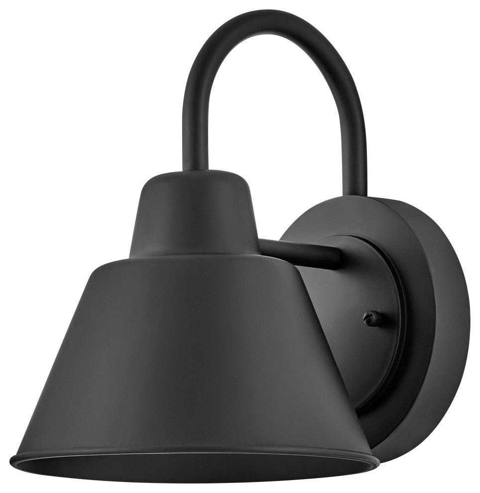 Lark Wes 10.5" Small Outdoor Gooseneck Barn Light, Black