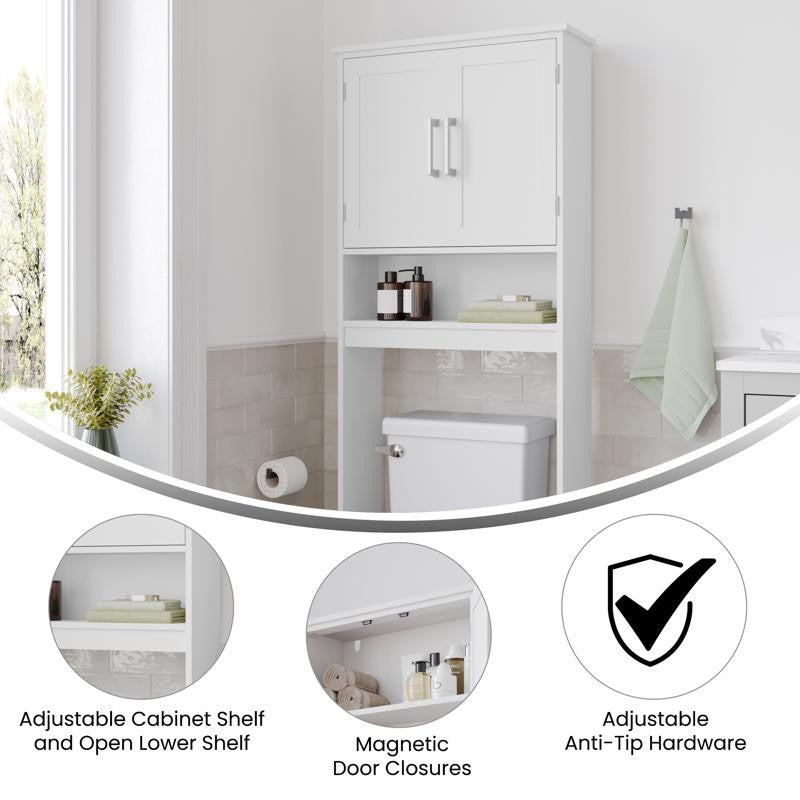 Vega Over the Toilet Bathroom Storage Cabinet, White