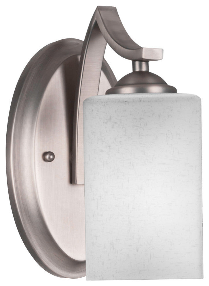 Zilo Wall Sconce Shown, Graphite Finish With 4" Square White Muslin Glass