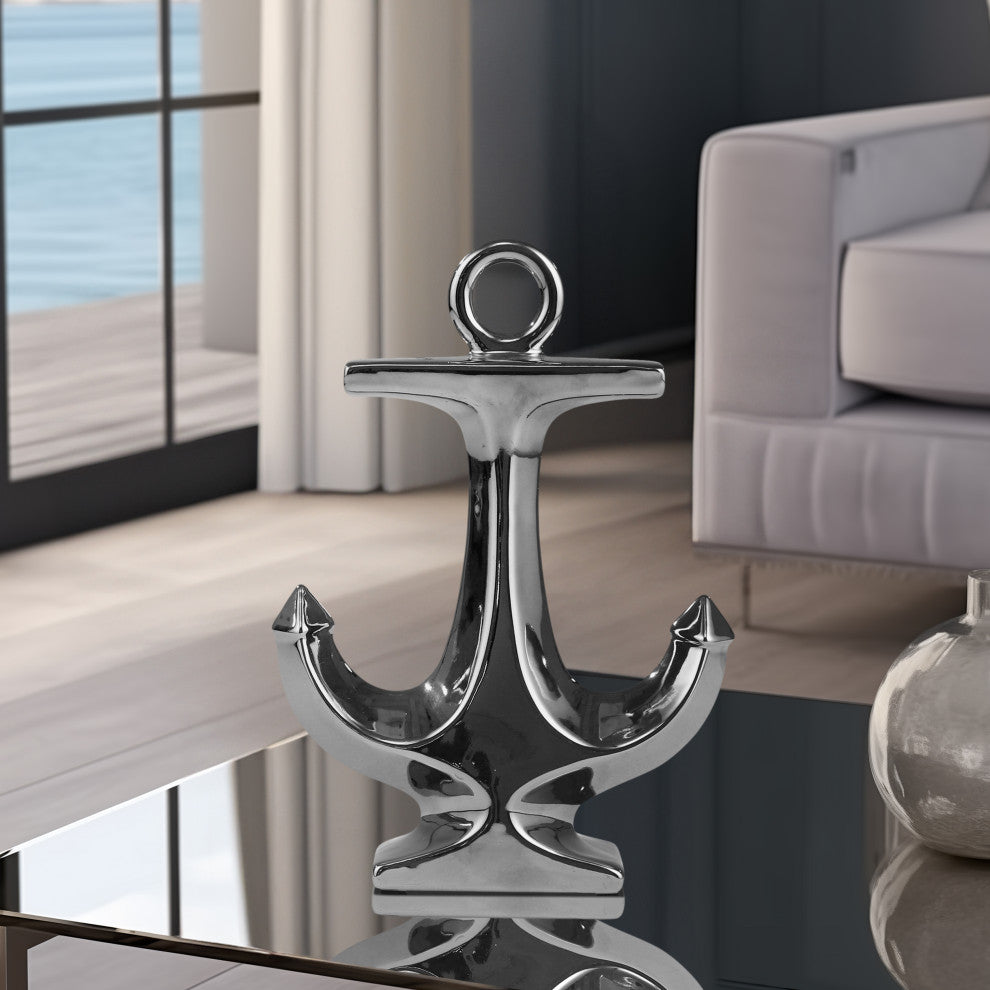 Anchor, Ceramic, 10", Silver