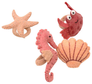 Felt  Seashore Napkin Rings, Set of 4