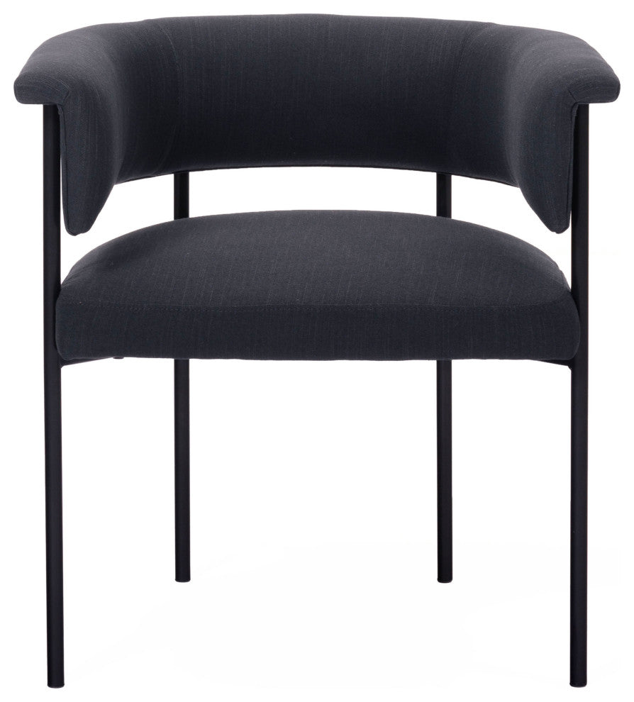 Taylor Performance Linen Dining Chair, Black