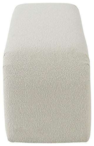 Niagara Boucle Fabric Upholstered Bench, Cream, 52" Wide