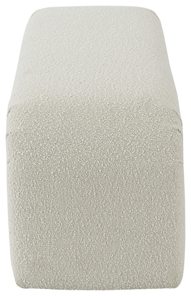 Niagara Boucle Fabric Upholstered Bench, Cream, 52" Wide