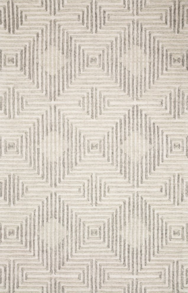 Ehren Rug, Gray and Silver, 9'3"x13'