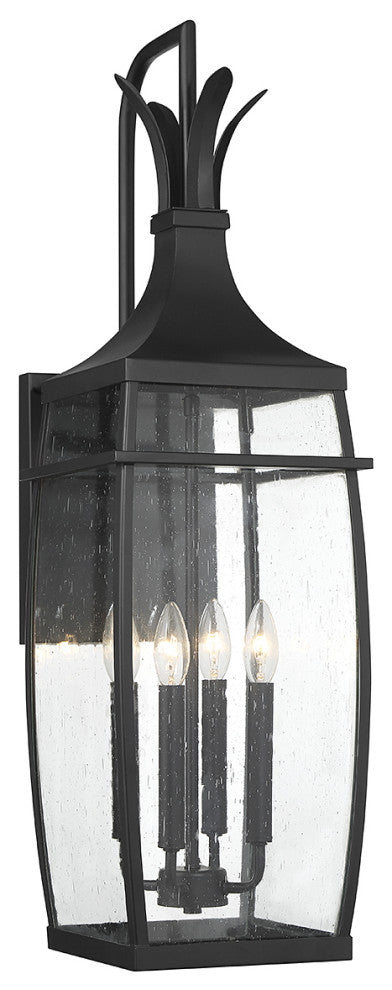 Montpelier 4-Light Outdoor Wall Lantern, Matte Black
