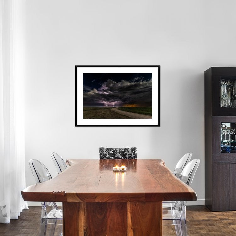 "Prairie Lightning" Framed Digital Print by Christian Skilbeck, 44x32"