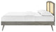 Platform Bed Frame, Full Size, Wood, Gray, Modern Mid-Century, Bedroom