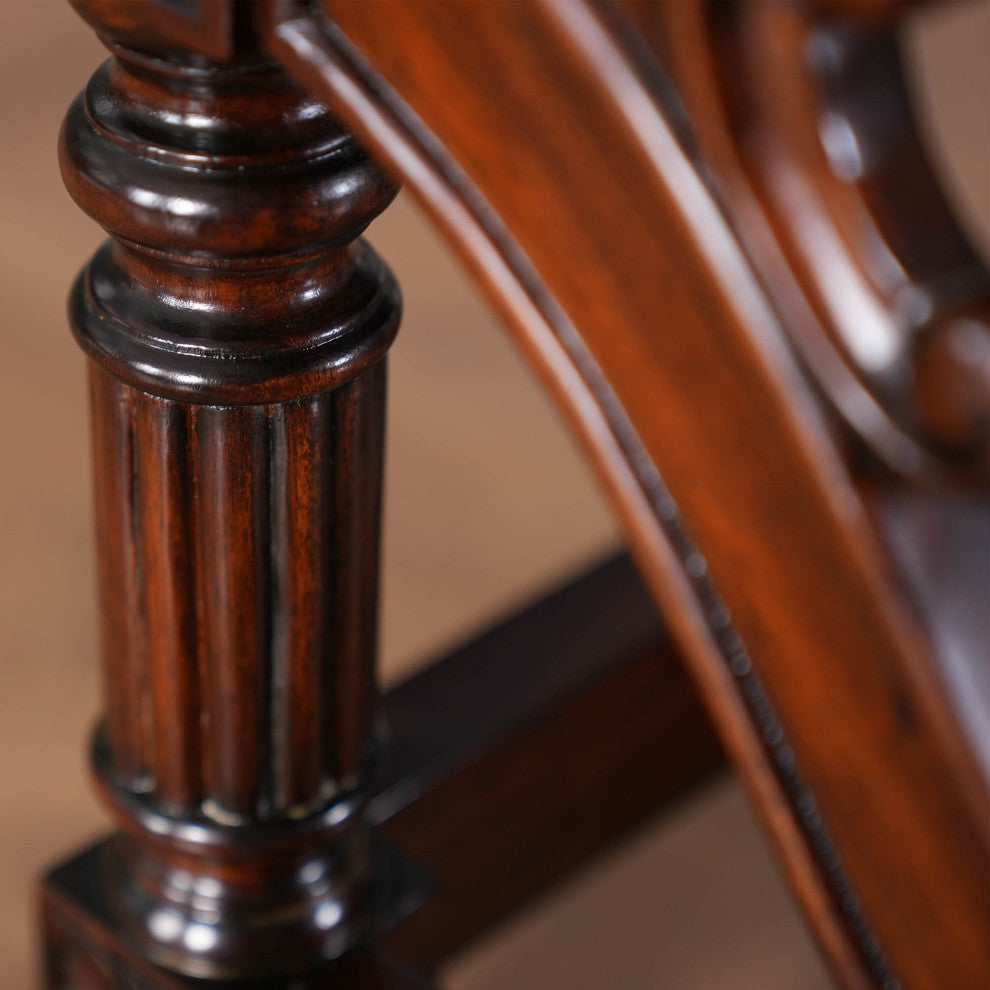 NBR101 Carved Mahogany Bed Step