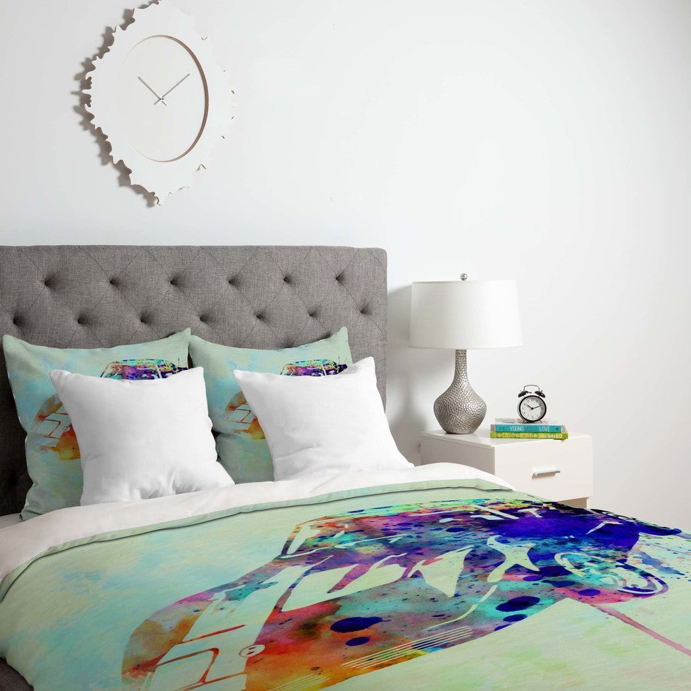 Deny Designs Naxart Corvette Watercolor Duvet Cover - Lightweight