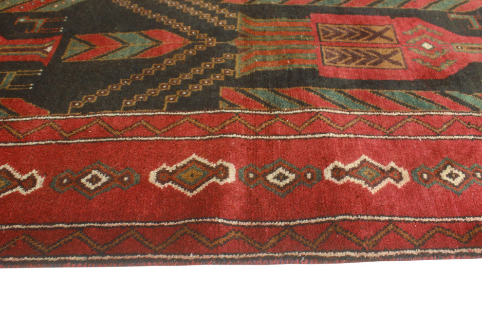 Semi-Antique Gunnar Charcoal/Red Runner, 3'8x8'1